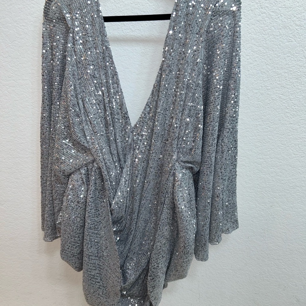 Silver Sequin Mini Dress - Picture 2 of 4